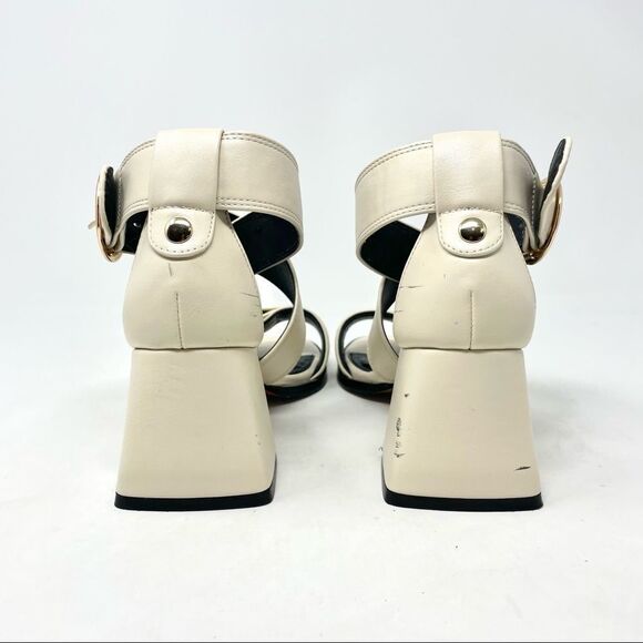 Topshop Ivory Cream Buckle Strap Sandals Size 36/6 - Picture 5 of 10